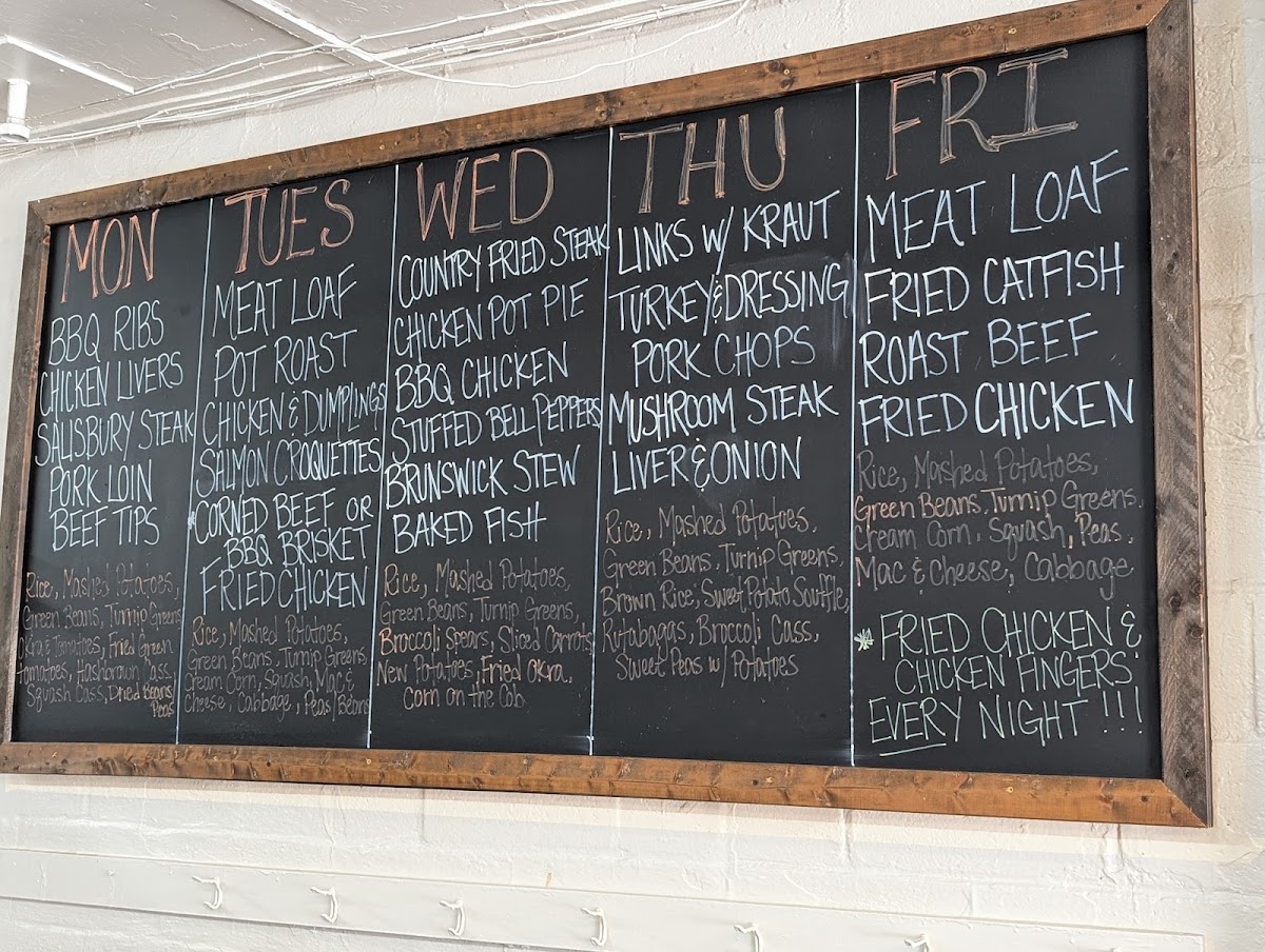 Matthews Cafeteria Menu - Image 1